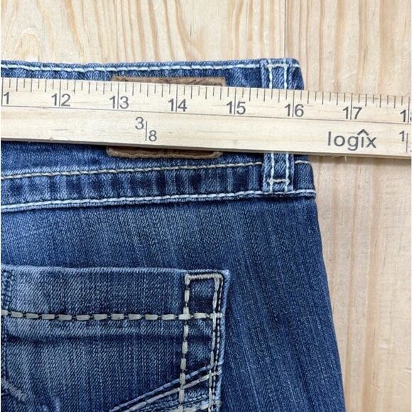 BKE Buckle Sabrina Denim Jeans Bootcut Thick Stitch Womens 31x33 Low Rise Blue - Picture 7 of 9